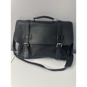 Vintage COACH Model#5325 Black Belted Leather Briefcase w/Shoulder Strap